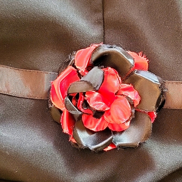 SALE! Cocktail Dress, Black, Spaghetti Strap, Stretch, A-line, Rosette, 6 - Picture 12 of 15